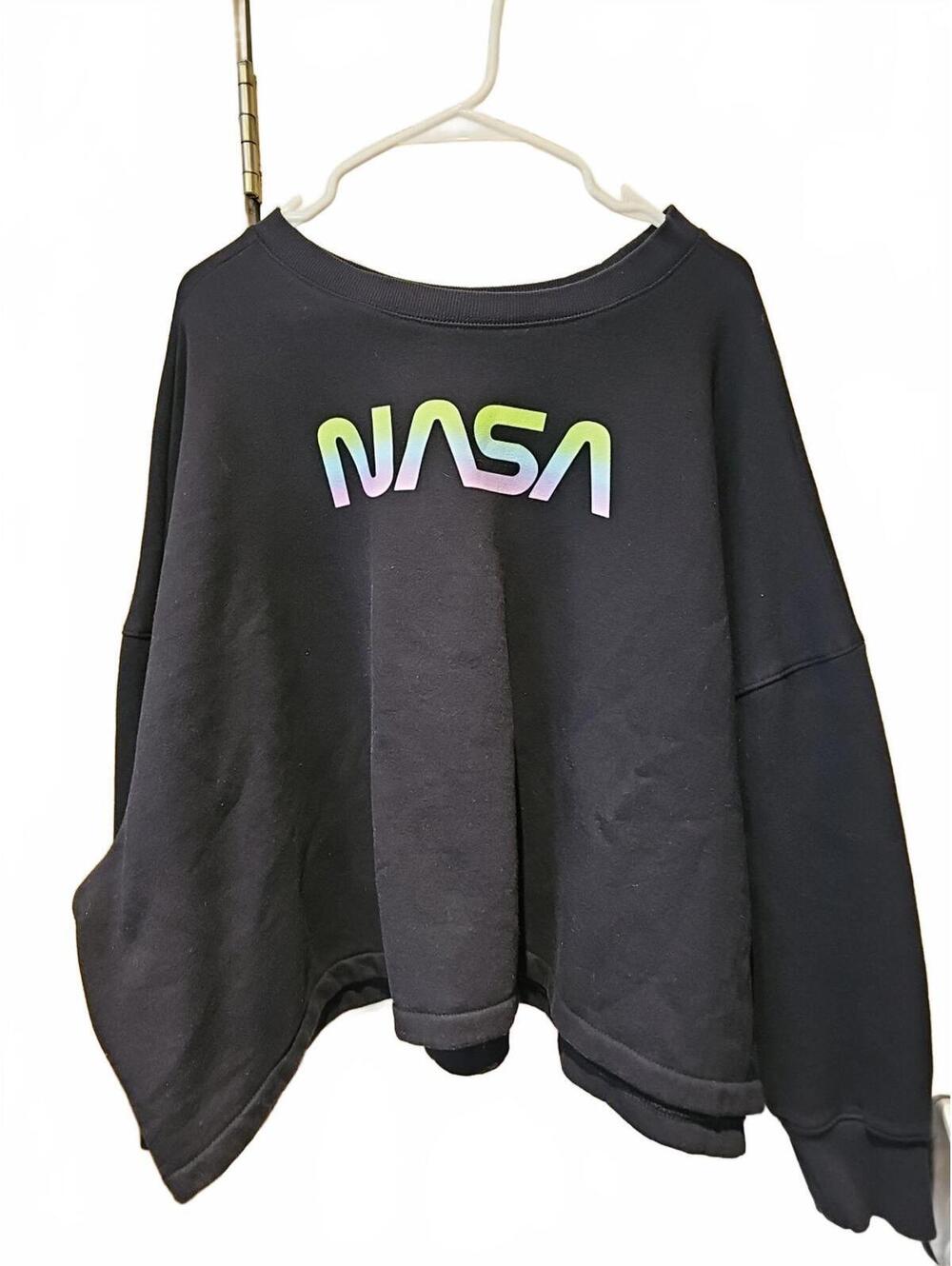 Hyper Space- NASA cropped Sweatshirt- Oversized Size 3XL- Black